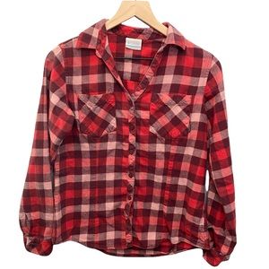 Columbia I Plaid Flannel Button Down Red | Small